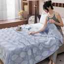 Axyaa Cotton Throw Blanket: Breathable Summer Comforter Quilt, Letter Leaf Design.