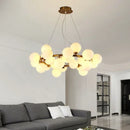 Axyaa Nordic Glass Ball Chandelier with LED for Kitchen and Living Room
