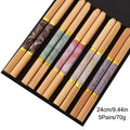 Axyaa Bamboo Sushi Chopsticks Set - Non-slip Retro Style Tableware