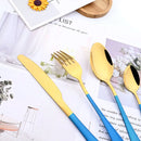Axyaa Stainless Steel Dinner Forks Set - 6 Piece Cutlery Utensils Tableware