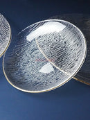Axyaa Round Handmade Gold Border Glass Fruit Plate