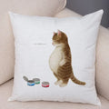 Axyaa Cartoon Cat Decorative Cushion Cover for Home, Sofa, Kids Room