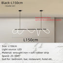 Axyaa Curve Pendant Chandelier for Dining & Living Room, LED Tube Ceiling Lamp