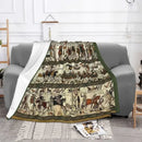 Axyaa Bayeux Battle Hastings Plush Throw Blanket - Cozy Spring/Autumn Bedspread Blanket