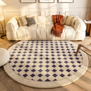 Axyaa French Retro Luxury Soft Round Carpet for Living Room Bedroom Décor