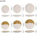 Axyaa Electroplated Ceramic Steak Plate Set