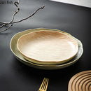 Axyaa Stone Patterned Ceramic Deep Plate Vintage Salad Soup Dessert Pasta Dish
