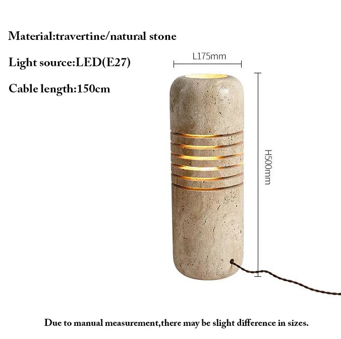 Axyaa Travertine Floor Lamp with LED Lighting for Home Decor
