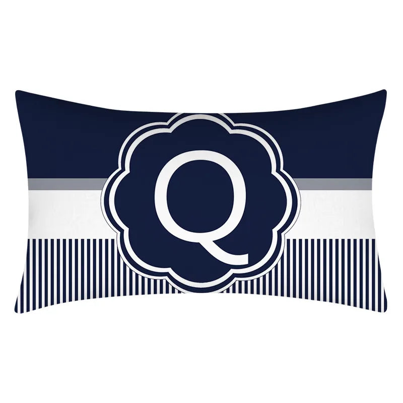Axyaa Blue Stripe Pillowcase 30X50 for Sofa Chair Decor