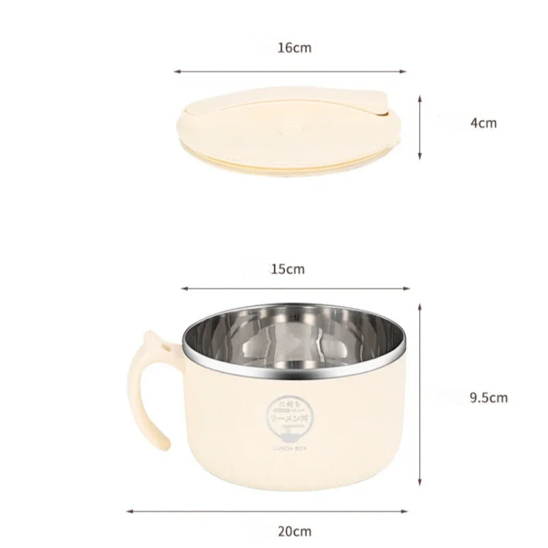 Axyaa Stainless Steel Insulation Soup Bowl with Lid - Large Capacity, Heat Resistant