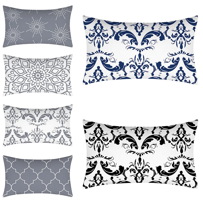 Axyaa Geometric Cushion Cover 30x50 Polyester Pillowcase for Home Decor