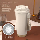 Axyaa Double Drink Straw Cup: Ceramic & Thermos, High-Value Portable Student & Work Cup