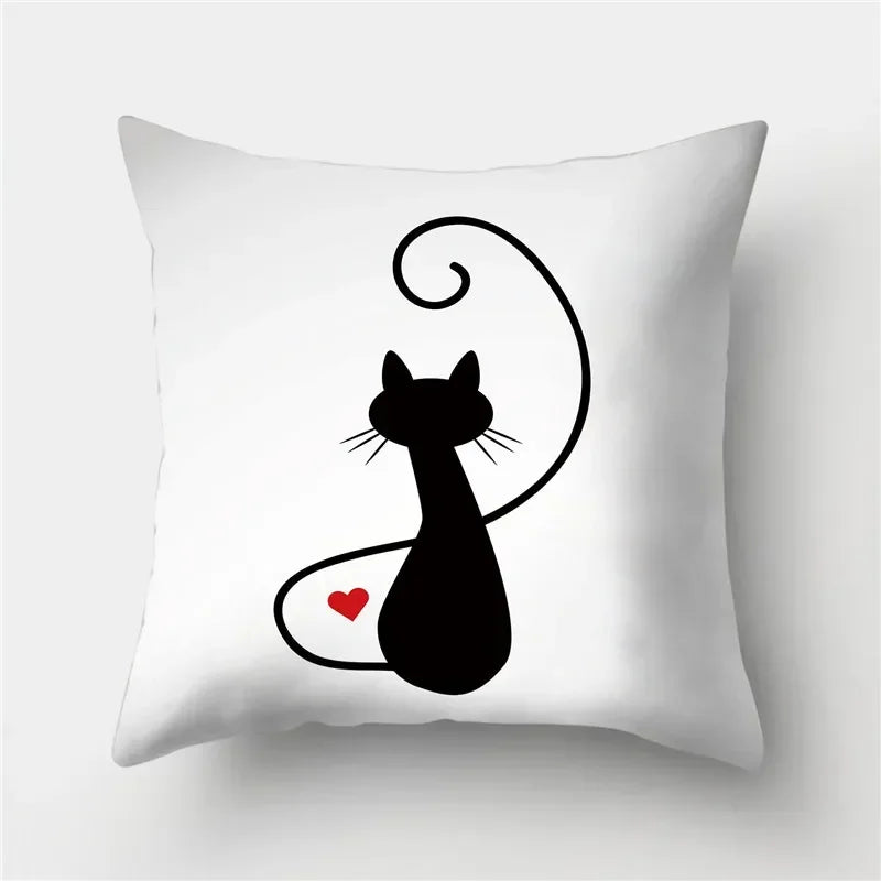 Cute Cat Cushion Cover 45x45cm - Axyaa Home Decor Pillowcases
