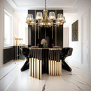 Axyaa Luxe Gold LED Pendant Chandelier for Home Decor Lighting