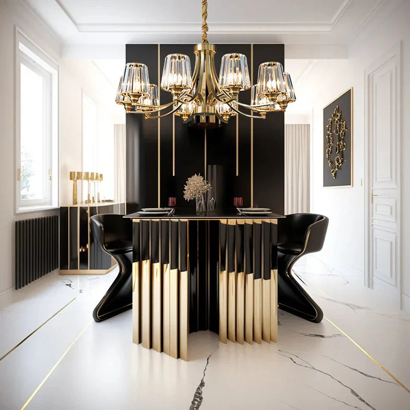Axyaa Luxe Gold LED Pendant Chandelier for Home Decor Lighting
