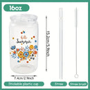 Axyaa 16oz Plastic Cups with Lid & Straw Set, Straw Brush Included for Juice, Coffee