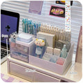 Axyaa Cute Nine-Grid Desk Organizer for Girls - Student Stationery Holder Storage Box