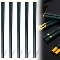 Axyaa Green Alloy Chopsticks Set - Non-Slip Reusable Japanese Chinese Sushi Sticks