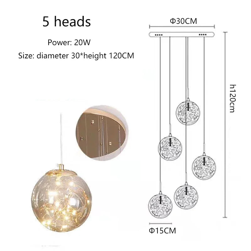 Axyaa Starry Sky Pendant Light for Modern Luxury Living Room Lighting