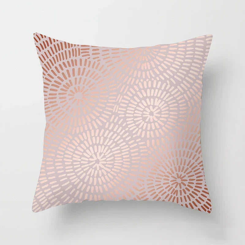 Axyaa Pink Geometric Print Decor Pillow Cover for Modern Luxury Home