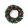 Axyaa Christmas Green Wreath with Pinecones and Berries for Indoor Outdoor Decoration