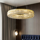 Axyaa Crystal Ceiling Chandelier: Modern Square Pendant Lamp for Living Room, Staircase & Dining Room