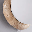 Axyaa LED Wall Lights Japan Style White Glass Yellow Travertine Pull Chain Switch