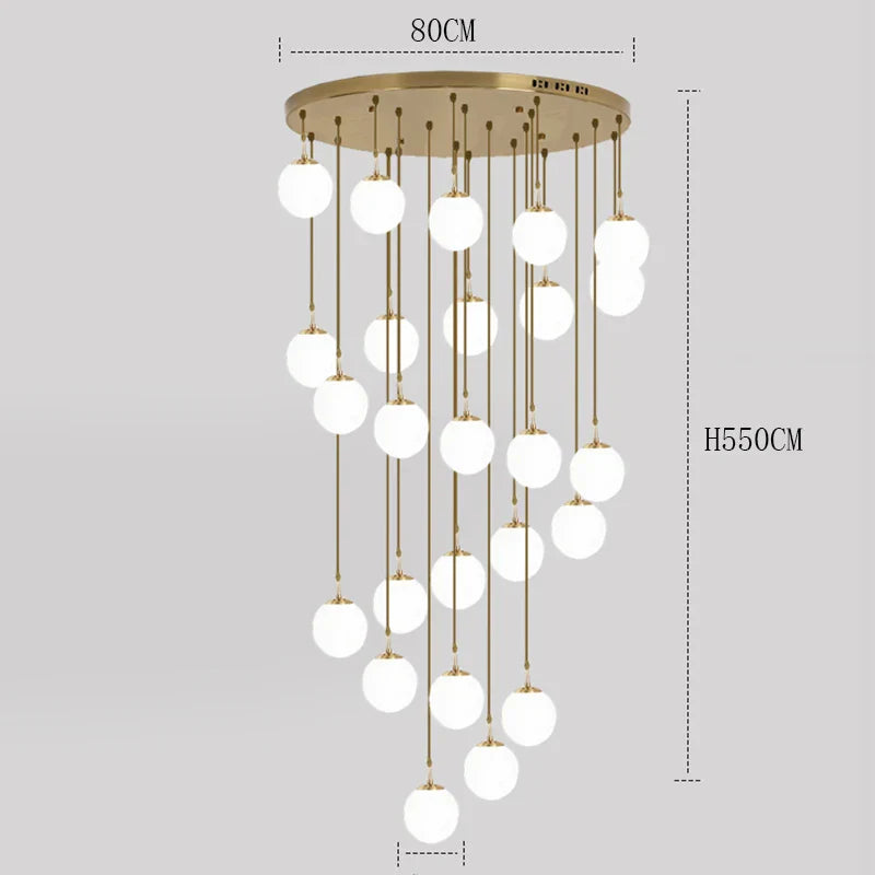 Axyaa Staircase Chandeliers LED Pendant Light for Modern Living Room Decor