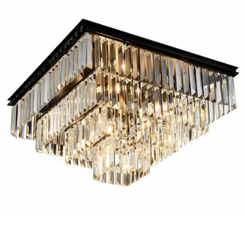 Axyaa Crystal Flush Mount Ceiling Light for Home and Hotel Decor