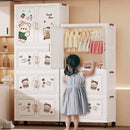 Axyaa Cartoon Wardrobe: Foldable Storage Organizer with Wheels