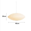 Axyaa Silk Cloth Minimalist Pendant Light White Design Nelson Lamp