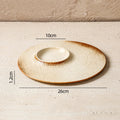 Axyaa Ceramic Vintage Dessert Dinner Plate Set - Circular Flat Steak Pasta Serving Plates