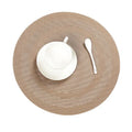 Axyaa Vinyl Round Placemats - Set of 6/10 Anti-Skid Washable Table Mats for Kitchen & Dining
