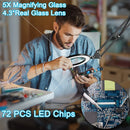 Axyaa LED Lighted 5X Magnifying Glass with 3 Color Modes