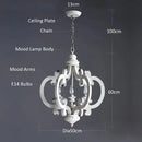 Axyaa Wood LED Chandelier: Farmhouse Retro Indoor Lighting Fixture