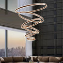 Axyaa Crystal Chandelier Stair Pendant Living Room Lighting