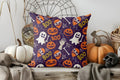 Axyaa Witch Hats & Pumpkin Skull Pillow Cover for Sofa, Bedroom, Car