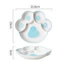 Axyaa Cute Cat Claws Ceramic Meal Grids Plates for Creative Fat Reduction