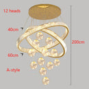 Axyaa Crystal Chandelier for Modern Home Stair, Living Room, Dining Room Lighting