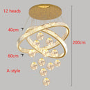 Axyaa Crystal Chandelier for Modern Home Stair Living Dining Room Lighting