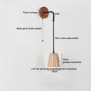 Axyaa LED Wall Lamp Switch Yellow Travertine Stone Black Iron Wabi Sabi Light
