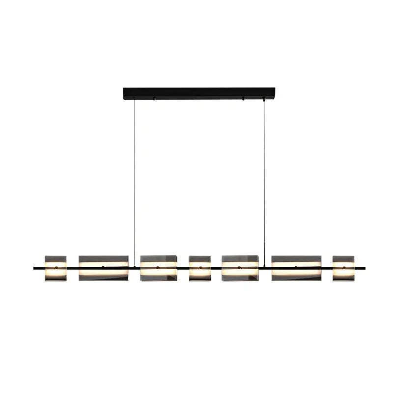 Axya Minimalist Glass Copper Chandelier Living Room Lamp