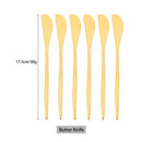 Axyaa Gold Stainless Steel Cutlery Set of 6 Butter Cheese Dessert Knives