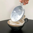 Axyaa Ceramic Marble Fruit Salad Dessert Bowl - Retro Yogurt Large Tableware
