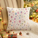 Axyaa Gold Snowflake Plush Pillowcase for Christmas Home Decor