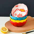 Axyaa Ceramic Fruit Salad Bowl, Microwave and Oven Safe, Cartoon Design