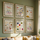 Educational Bohemian Wall Art Set by Axyaa: Mix & Match Weather, Shapes, Letters in Neutral Tones