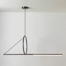 Axyaa LED Pendant Light Black Strip for Dining Room - Kitchen Island Hanging Lamp.