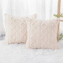 Axyaa Vintage Knitted Plush Pillow Cover for Sofa Couch 45x45cm Cozy Cushion Case