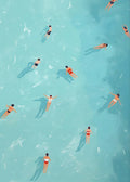 Nordic Summer Girl Pool Party Wall Art Print by Axyaa - Home Decor & Living Room Art